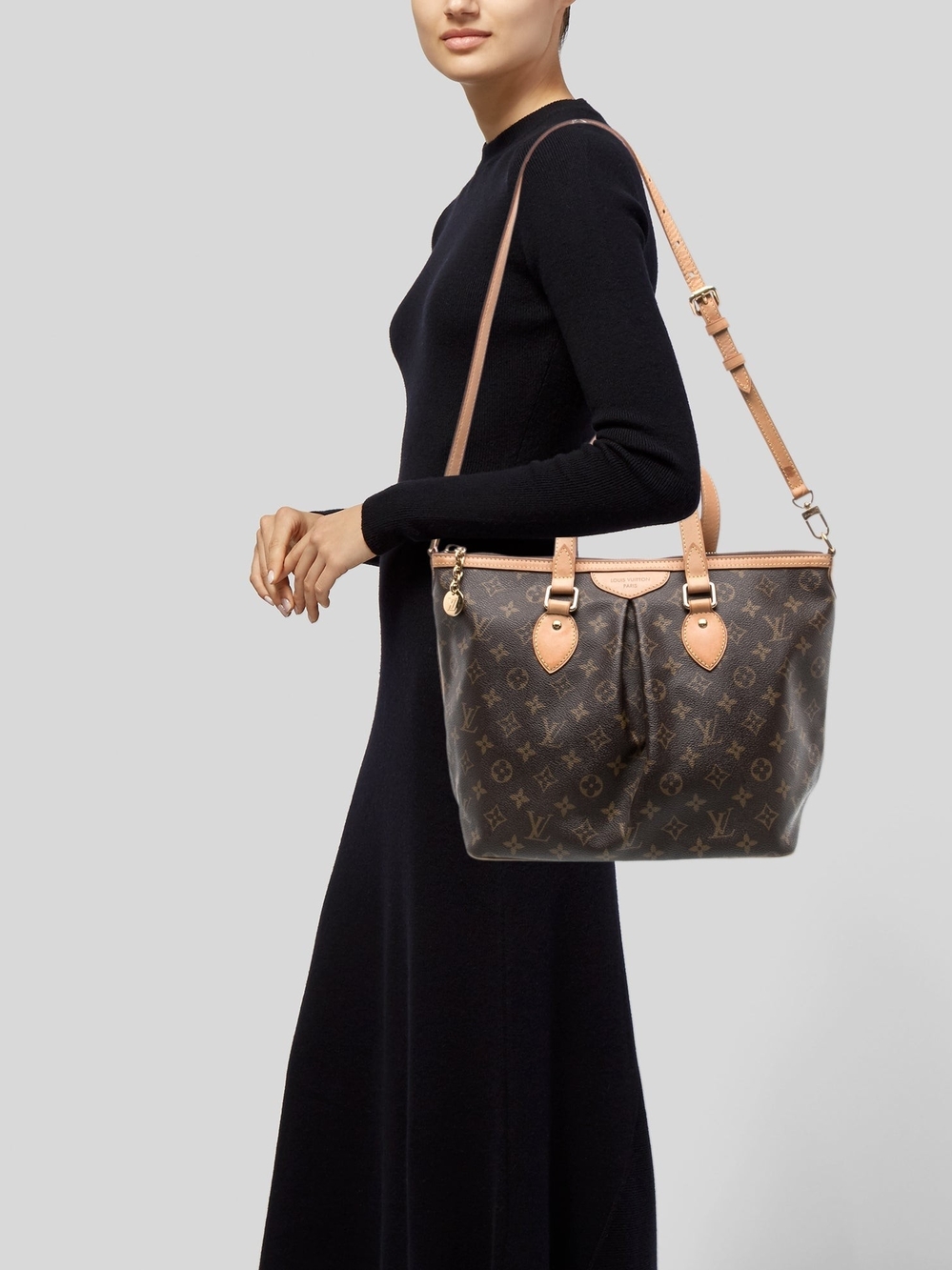 Monogram Canvas Shoulder Bag with Natural Vachetta Trim